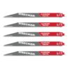 Milwaukee 48-00-5543 THE WRECKER 12" 6TPI Carbide Tipped SAWZALL Blade for Clean Wood and Thick Metal 5-Pack