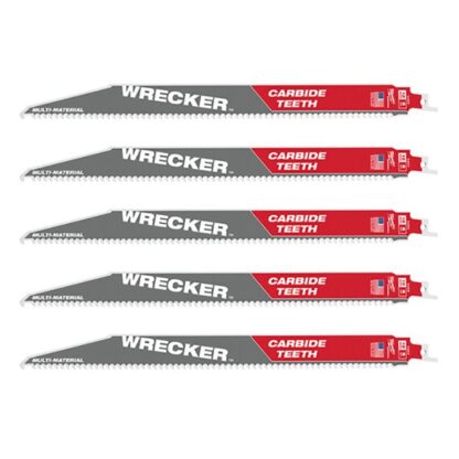 Milwaukee 48-00-5543 6-TPI The Wrecker Reciprocating Saw Blade with Carbide Teeth 5Pk