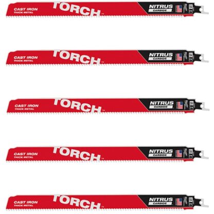 Milwaukee 48-00-5563 7-TPI The Torch Reciprocating Saw Blade with Carbide Teeth 5Pk