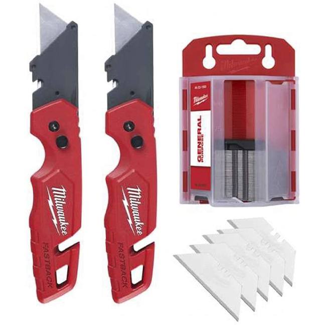 Milwaukee 48-22-1501G Fastback™ and Fastback™ Compact Folding Knives with 50 Blades
