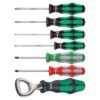 Wera 105626 Kraftform 300/7 Set 4 Phillips/Square/Slotted Screwdriver Set 7-Piece