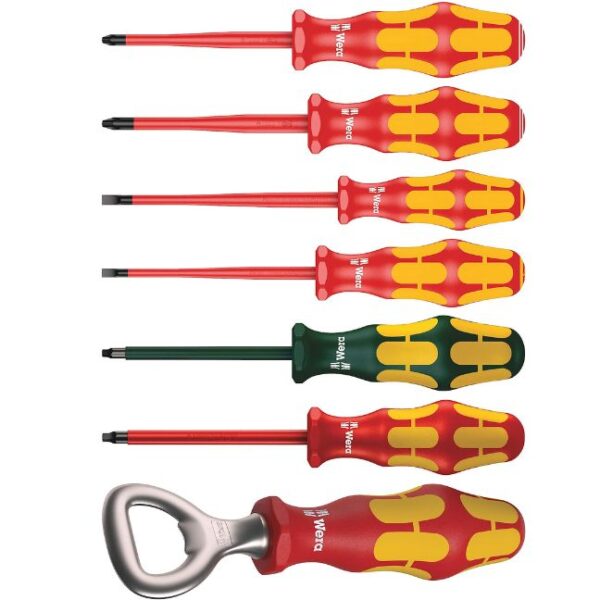Wera 136018 Kraftform 100 iS/7 Set 3 Insulated Slim Screwdriver Set