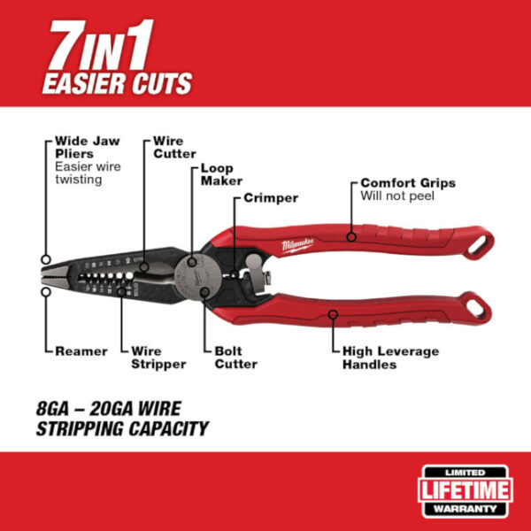 Milwaukee 48-22-3078 7in1 High-Leverage Pliers