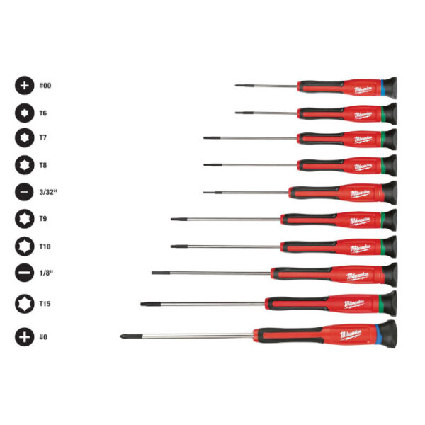 Milwaukee 48-22-2612 10-Piece Precision Screwdriver Set Milwaukee 48-22-2612 10-Piece Precision Screwdriver Set