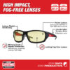 Milwaukee 48-73-2120 Performance Anti-Fog Safety Glasses-Amber