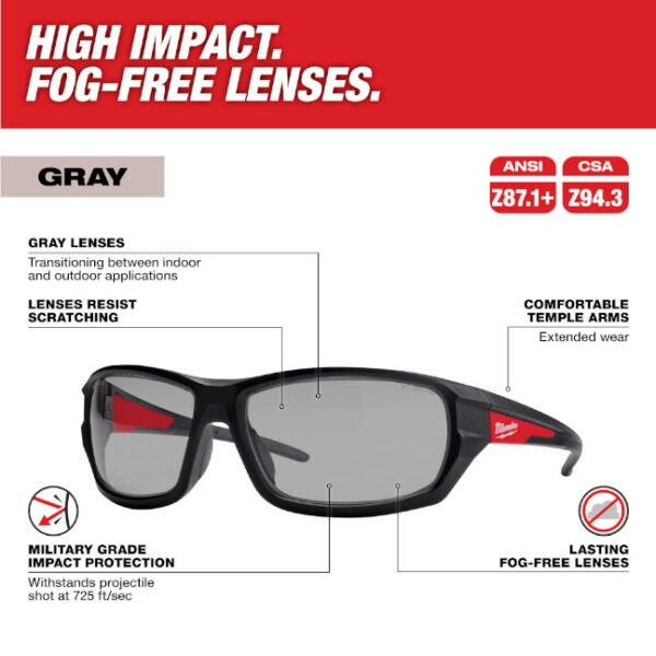 Milwaukee 48-73-2125 Performance Anti-Fog  Safety Glasses-I/O