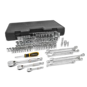 89058 1/4″, 3/8″ and 1/2″ Drive 6 and 12 Point Standard and Deep SAE/Metric Mechanics Tool Set 110-Piece