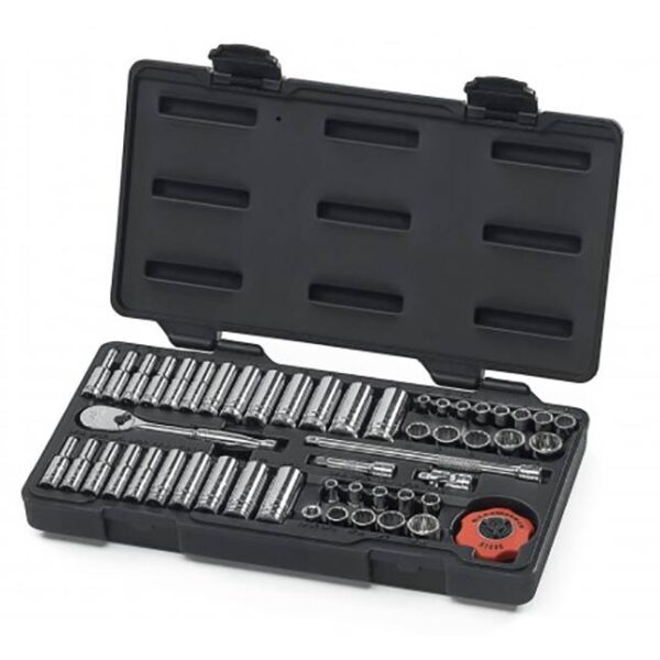 GearWrench 80301 1/4" Drive 12-Point Standard and Deep SAE/Metric Mechanics Tool Set 51-Piece