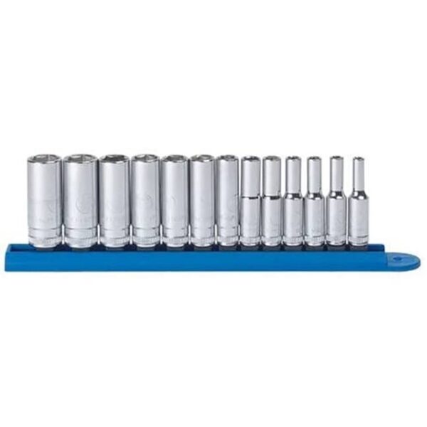 GearWrench 80304 1/4" Drive 6-Point Deep Metric Socket Set 13-Piece