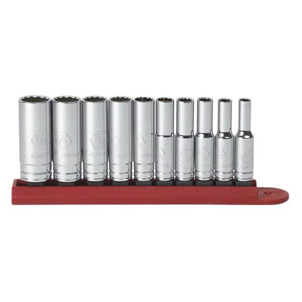GearWrench 80309D 1/4" Drive 12-Point Deep SAE Socket Set 10-Piece