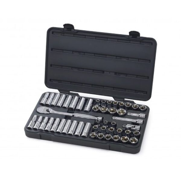 GearWrench 80700D 1/2" Drive 6-Point Standard & Deep SAE/Metric Mechanics Tool Set 49-Piece