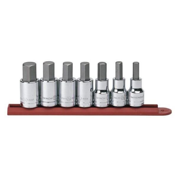 GearWrench 80721 1/2" Drive SAE Hex Bit Socket Set 7-Piece