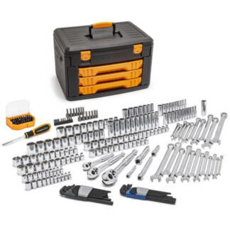GearWrench 80940 Mechanics Tool Set in Three Drawer Storage Box 219-Piece