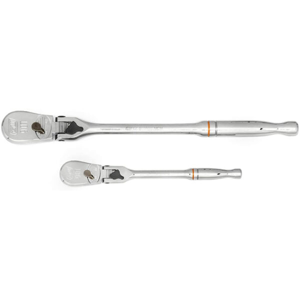 GearWrench 81274T 1/4" and 3/8" Drive 90-Tooth Locking Flex Head Teardrop Ratchet Set 2-Piece