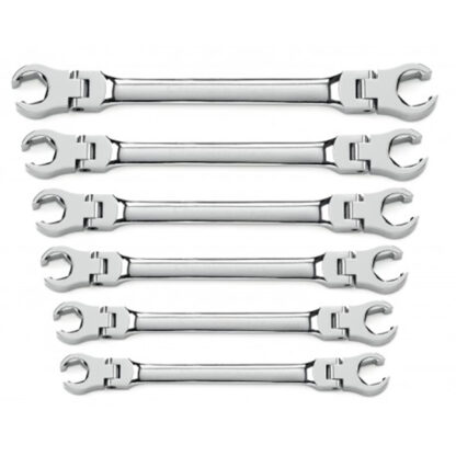 GearWrench 81911D 6 Pc. Flex Head Flare Nut Metric Wrench Set