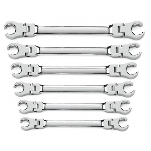 GearWrench 81911D 6-Piece Flex Head Flare Nut Metric Wrench Set