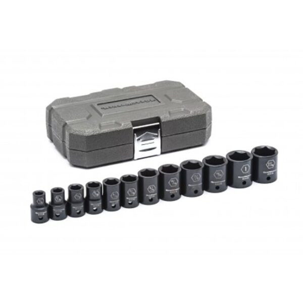 GearWrench 84931N 1/2" Drive 6-Point Standard Impact SAE Socket Set 12-Piece