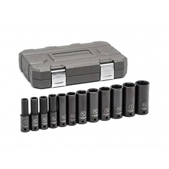 GearWrench 84942N 12-Piece 1/2" Drive 6-Point Deep SAE Impact Socket Set