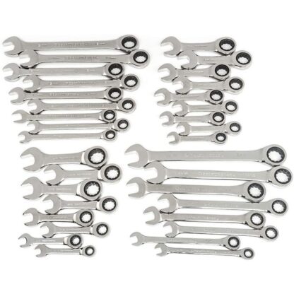 GearWrench 85034 34PC Ratcheting Combination Wrench Set SAE Metric