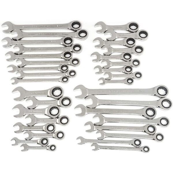 GearWrench 85034 SAE/Metric Ratcheting Combination Wrench Set 34-Piece