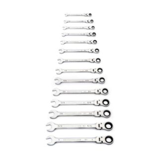 GearWrench 86759 90-Tooth 12-Point Flex Head SAE Ratcheting Combination Wrench Set 14-Piece (2)