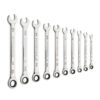 GearWrench 86958 90-Tooth 12-Point SAE Ratcheting Combination Wrench Set 10-Piece