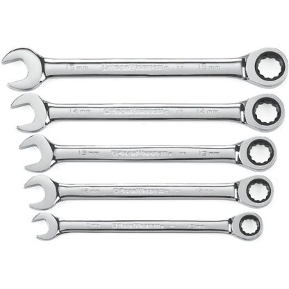GearWrench 93004D 5 Piece Combination Ratcheting Wrench Set Metric