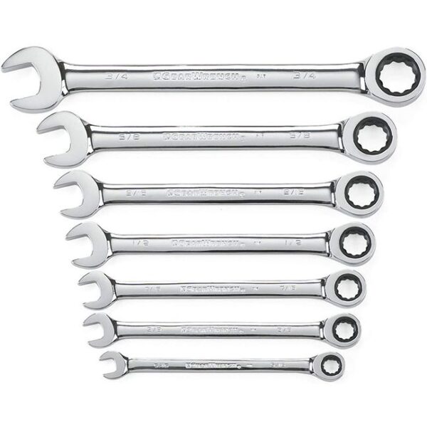GearWrench 9317 7PC SAE Ratcheting Wrench Set GearWrench 9317 SAE Ratcheting Combination Wrench Set 7-Piece