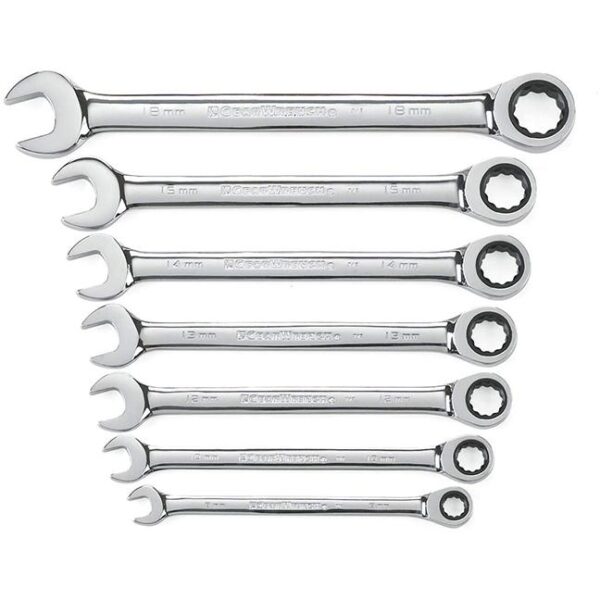 GearWrench 9417 Metric Ratcheting Combination Wrench Set 7-Piece