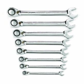 GearWrench 9533N 12 Point SAE Reversible Ratcheting Combination Wrench Set 8-Piece