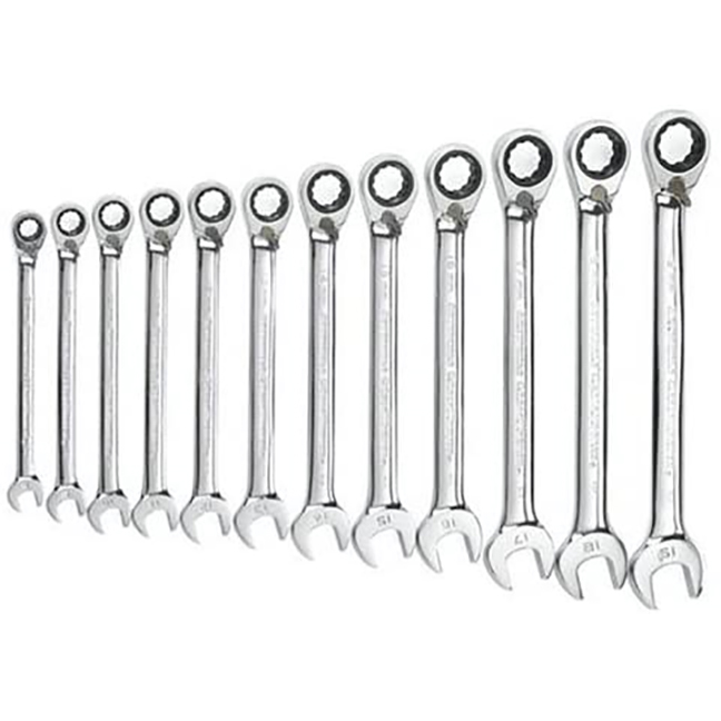 GearWrench 9620N 12PC Metric Reversible Combination Ratcheting Wrench Set