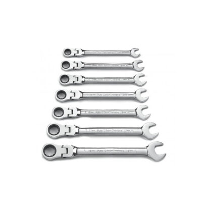 GearWrench 9900D 7PC 12 Point Flex Head Ratcheting Combination Metric Wrench Set