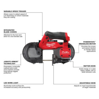 Milwaukee 2529-20 M12 FUEL 12V Brushless Compact Band Saw-Tool Only