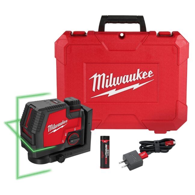 Milwaukee 3521-21 USB Rechargeable Green Cross Line Laser