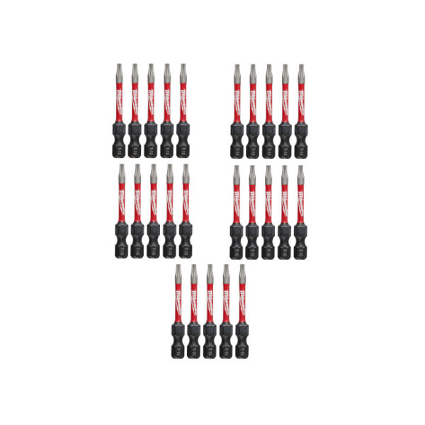 Milwaukee 48-32-4182 SHOCKWAVE Impact T10 x 2" TORX Bits 25-Pack