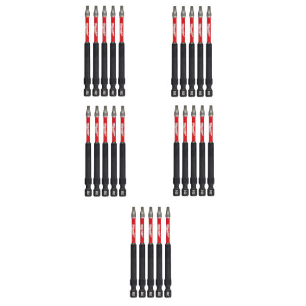 Milwaukee 48-32-4195 SHOCKWAVE Impact SQ2 x 3-1/2” Square Bits 25-Pack