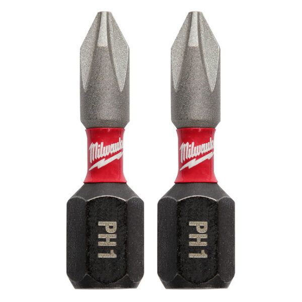 Milwaukee 48-32-4411 SHOCKWAVE Impact PH1 x 1" Phillips Bit 2-Pack