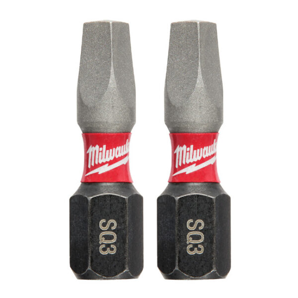Milwaukee 48-32-4423 SHOCKWAVE™ Impact SQ3 X 1” Square Bits 2-Pack
