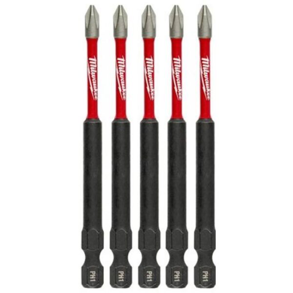 Milwaukee 48-32-4565 SHOCKWAVE Impact PH1 x 3-1/2" Phillips Bit 5-Pack