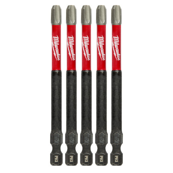 Milwaukee 48-32-4566 SHOCKWAVE™ Impact PH3 x 3-1/2" Phillips Bit 5-Pack