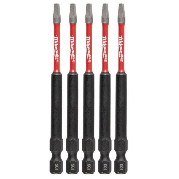 Milwaukee 48-32-4575 SHOCKWAVE™ Impact SQ1 X 3-1/2” Square Bits 5-Pack