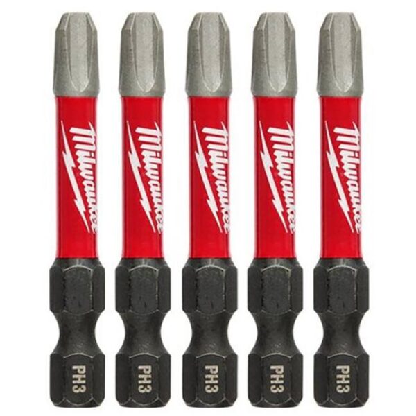 Milwaukee 48-32-4639 SHOCKWAVE Impact PH3 x 2" Phillips Bit 5-Pack