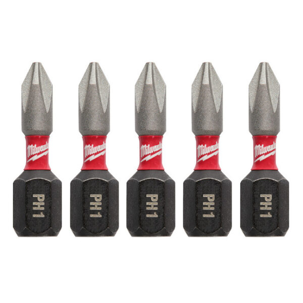 Milwaukee 48-32-4661 SHOCKWAVE Impact PH1 x 1" Phillips Bit 5-Pack