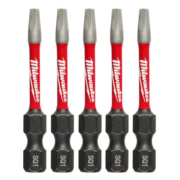 Milwaukee 48-32-4671 SHOCKWAVE Impact SQ1 X 2” Square Bits 5-Pack