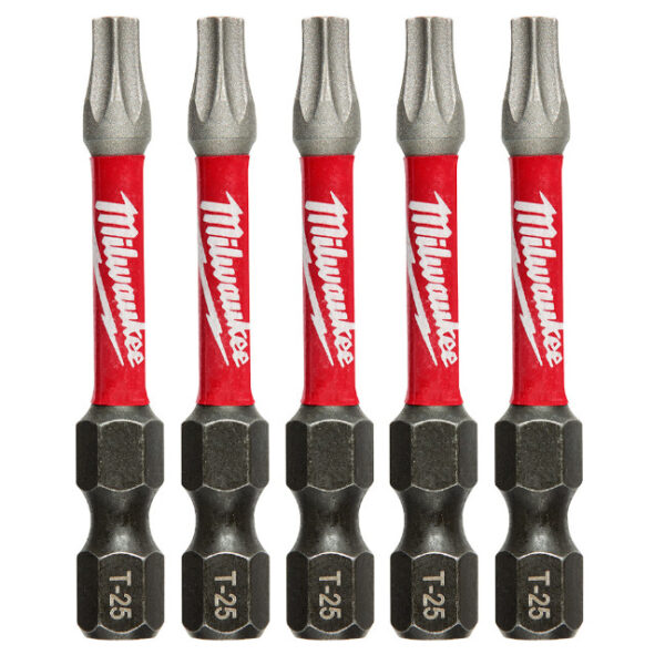 Milwaukee 48-32-4685 SHOCKWAVE Impact T25 x 2" TORX Bits 5-Pack