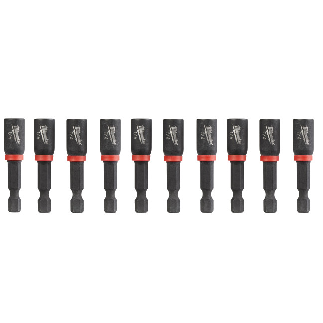 Milwaukee 49-66-4702 SHOCKWAVE Impact 1/4" x 1-7/8" Magnetic Nut Driver 10-Pack