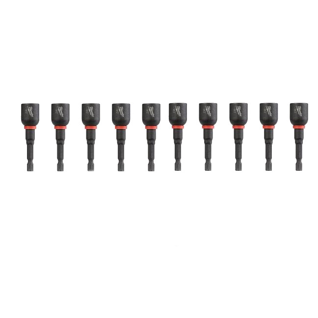 Milwaukee 49-66-4737 SHOCKWAVE Impact 1/2" x 2-9/16" Magnetic Nut Driver 10-Pack