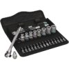 Wera 004017 8100 SA 7 Zyklop Metal Ratchet Wera 004017 8100 SA 7 Zyklop Metal Metric Ratchet w/ Push-Through 1/4" Drive 28-Piece