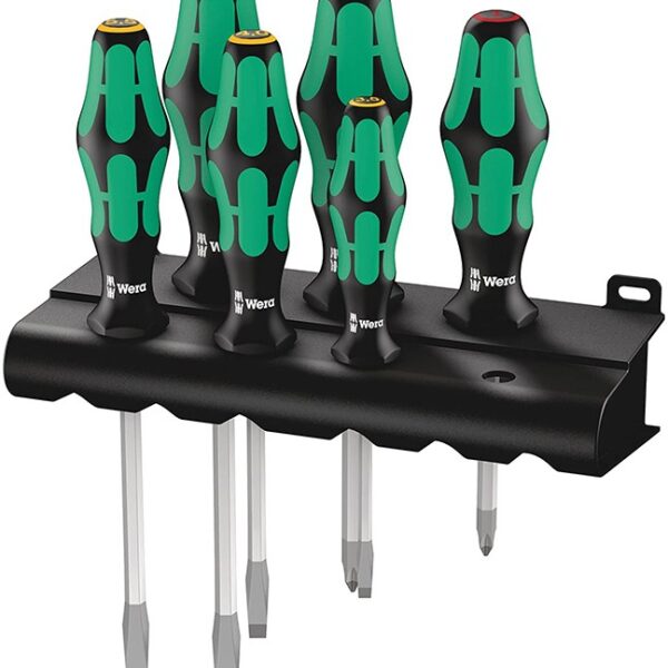 Wera 007680 Kraftform Plus 334 SK 6 Screwdriver Set Wera 007680 334 SK/6 Kraftform Plus Slotted and Phillips Screwdriver Set 6-Piece