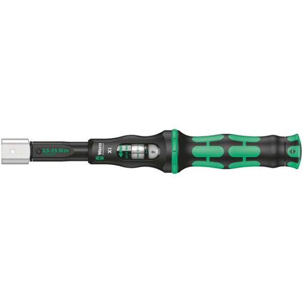 Wera 075651 Click-Torque X 1 Torque Wrench for 9x12mm Insert Tools 2.5 to 25 Nm (1.0 to 18 ft-lbs)